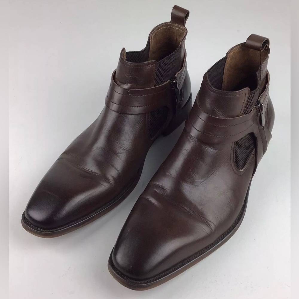 Steven Land zipper boots men’s 10 brown